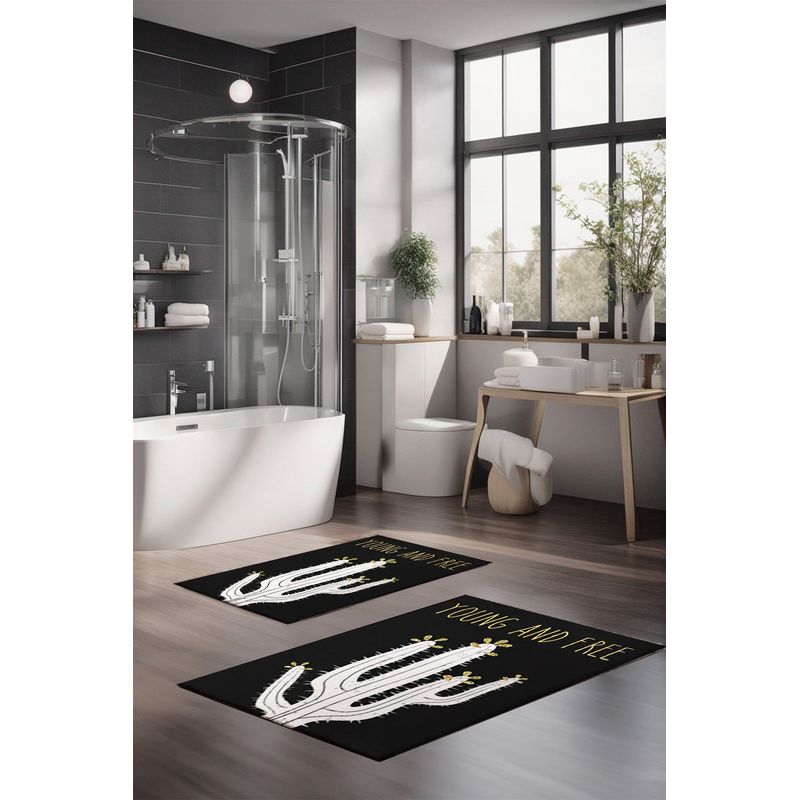 Casa si Gradina - Textile si covoare - Covoare - Covorase baie - Set covorase de baie, L'essentiel Maison, multicolor, 40x60 cm si 60x100 cm, 100% poliester, antiderapant, 323CTW1387 - Infinity.ro