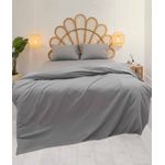 Casa si Gradina - Textile si covoare - Lenjerii de pat - Seturi de lenjerie - Set lenjerie de pat dublu, L'essentiel Maison, gri, 200x220 cm, bumbac si poliester, 240 fire - Infinity.ro