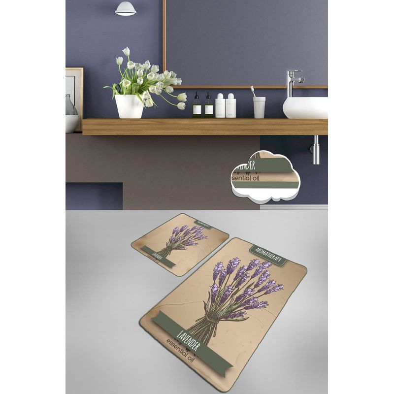 Casa si Gradina - Textile si covoare - Covoare - Covorase baie - Set covorase baie, L'essentiel Maison, multicolor, 60x100 cm si 50x60 cm, 100% poliester, antiderapant, 359CHL4433 - Infinity.ro