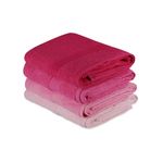 Casa si Gradina - Textile si covoare - Textile baie - Prosoape - Set prosoape baie, L'essentiel Maison, roz deschis, roz prafuit, fucsia, 70x140 cm, 100% bumbac, 4 bucati - Infinity.ro
