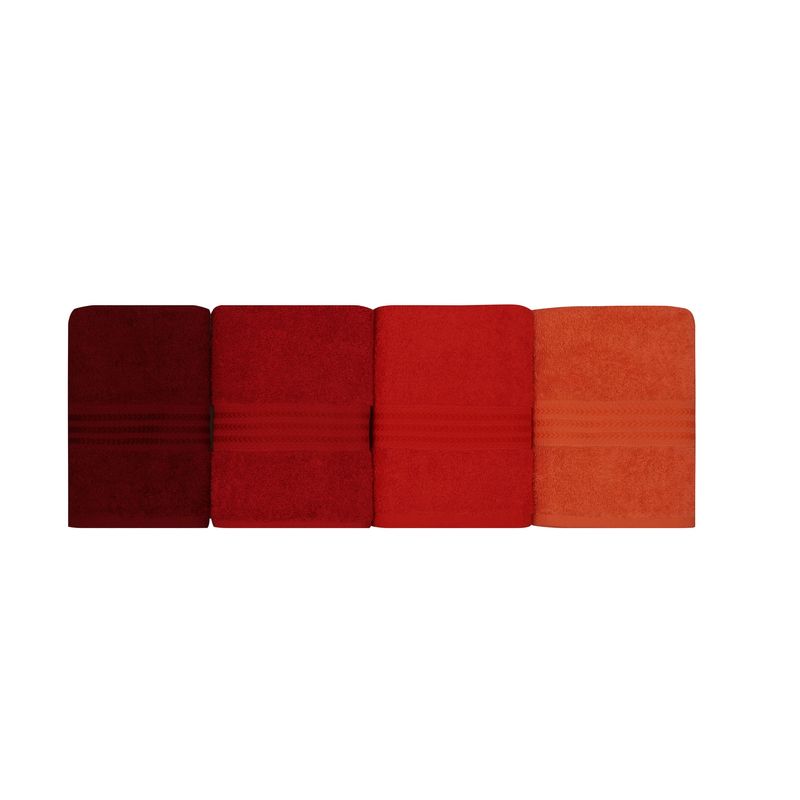 Casa si Gradina - Textile si covoare - Textile baie - Prosoape - Set prosoape de mana, L'essentiel Maison, portocaliu deschis, portocaliu, rosu, fucsia, 50x90 cm, 100% bumbac, 4 bucati - Infinity.ro