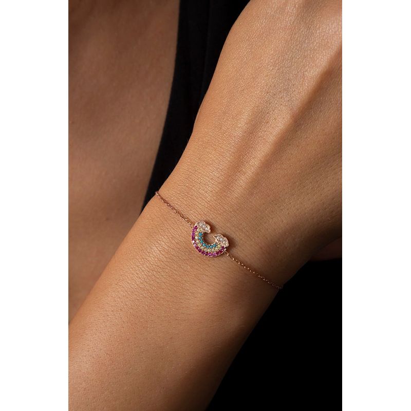 Fashion, accesorii si bijuterii - Femei - Bijuterii femei - Coliere femei - Set colier, bratara si cercei, Heliophilia, argint 925, multicolor, zirconiu, colier 43 cm - Infinity.ro