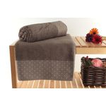 Casa si Gradina - Textile si covoare - Textile baie - Prosoape - Set prosoape de baie, L'essentiel Maison, maro si alb, 70x140 cm, 100% bumbac - Infinity.ro