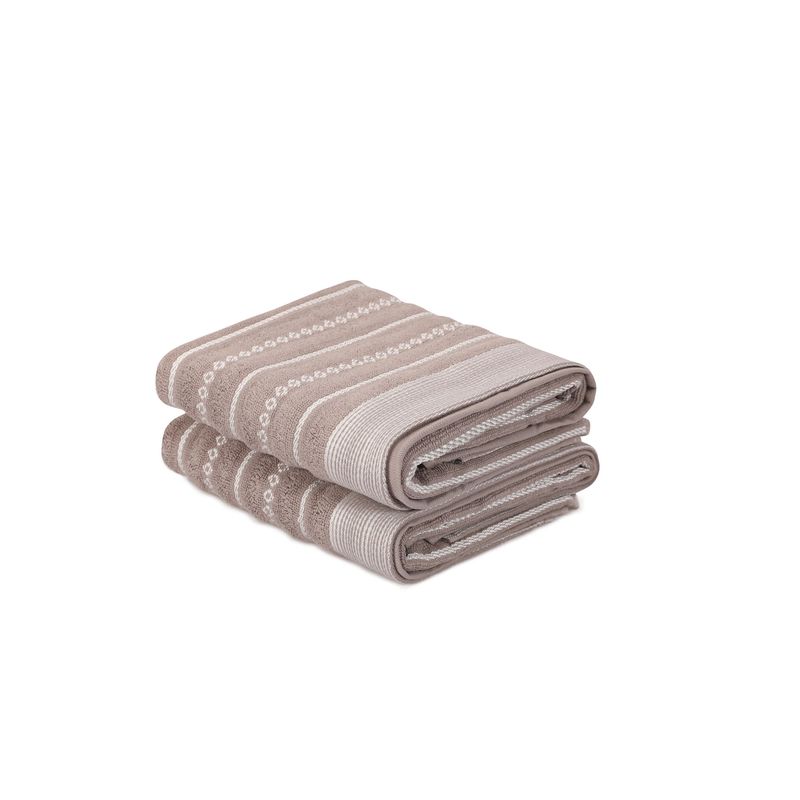 Casa si Gradina - Textile si covoare - Textile baie - Prosoape - Set prosoape de maini, L'essentiel Maison, gri crem, 50x90 cm, 100% bumbac, 2 bucati - Infinity.ro