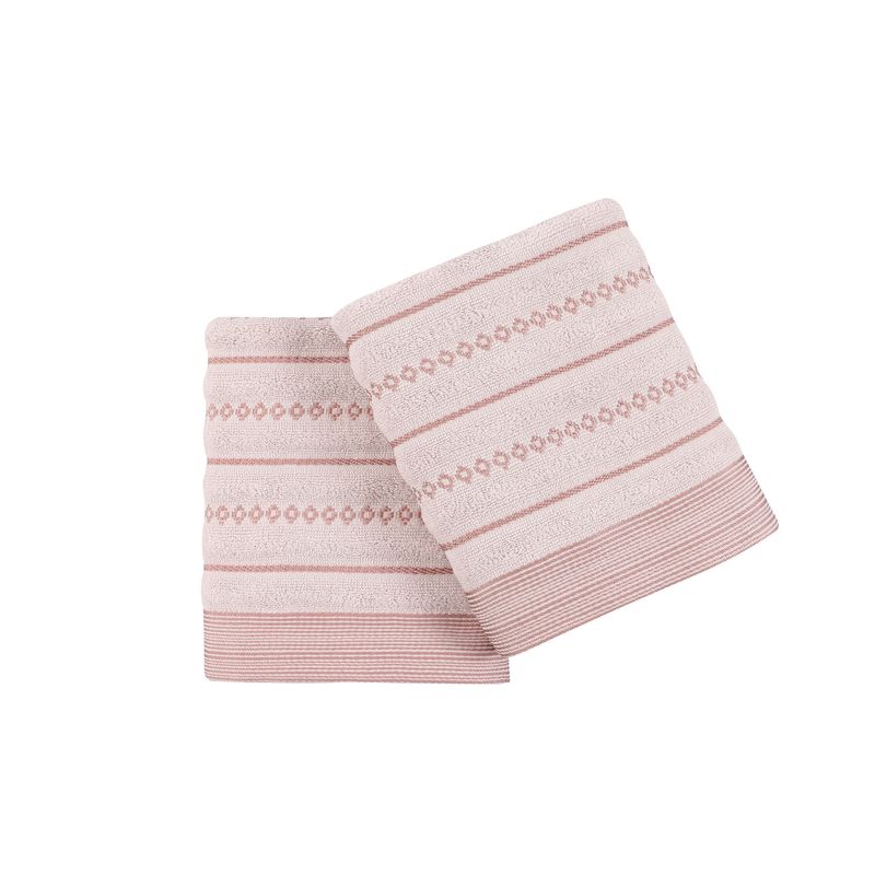 Casa si Gradina - Textile si covoare - Textile baie - Prosoape - Set prosoape de maini, L'essentiel Maison, roz si maro, 50x90 cm, 100% bumbac, 2 bucati - Infinity.ro
