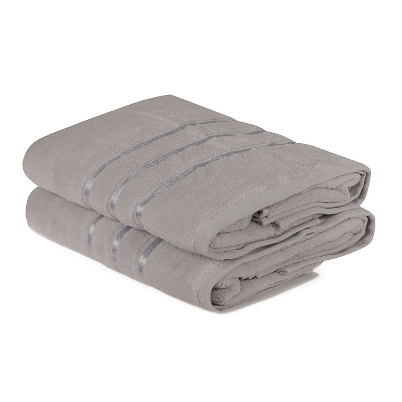 Casa si Gradina - Textile si covoare - Textile baie - Prosoape - Set prosoape de baie, L'essentiel Maison, albastru deschis si gri deschis, 70x140 cm, 100% microbumbac, 2 bucati - Infinity.ro