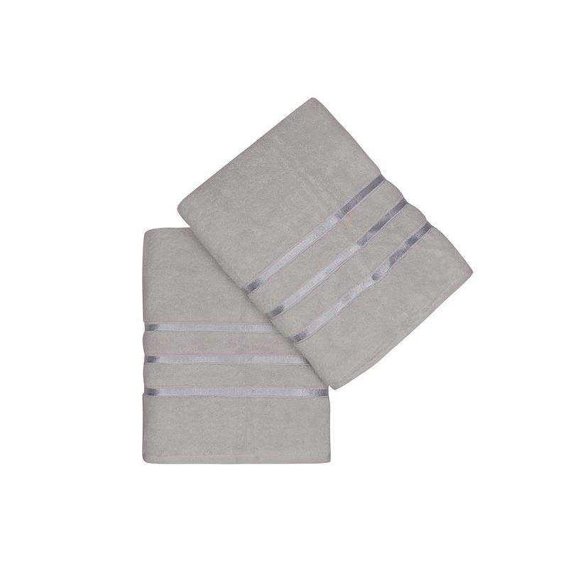 Casa si Gradina - Textile si covoare - Textile baie - Prosoape - Set prosoape de baie, L'essentiel Maison, albastru deschis si gri deschis, 70x140 cm, 100% microbumbac, 2 bucati - Infinity.ro