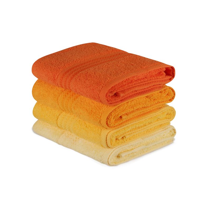 Casa si Gradina - Textile si covoare - Textile baie - Prosoape - Set prosoape de mana, L'essentiel Maison, galben deschis/galben/portocaliu pal/portocaliu, 50x90 cm, 100% bumbac, 4 bucati - Infinity.ro