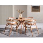 Casa si Gradina - Mobilier - Seturi de mobilier - Seturi mese si scaune - Set masa si scaune, Hanah Home, lemn fag, natural, masa 100x100x75 cm, 4 scaune, 117FRF1514 - Infinity.ro