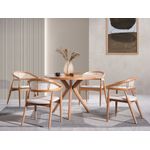 Casa si Gradina - Mobilier - Seturi de mobilier - Seturi mese si scaune - Set masa si scaune, Hanah Home, lemn fag, natural, masa 100x100x75 cm, 4 scaune, 117FRF1514 - Infinity.ro