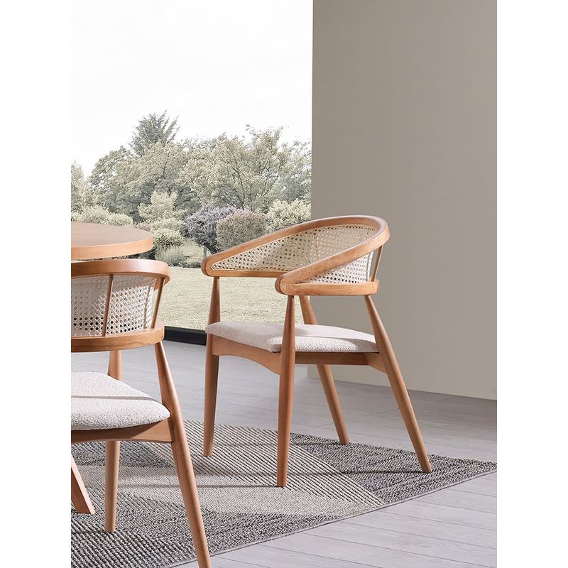Casa si Gradina - Mobilier - Seturi de mobilier - Seturi mese si scaune - Set masa si scaune, Hanah Home, lemn fag, natural, masa 100x100x75 cm, 4 scaune, 117FRF1514 - Infinity.ro