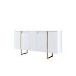 Casa si Gradina - Mobilier - Seturi de mobilier - Seturi living - Set living, Hanah Home, pal melaminat, alb auriu, picioare metalice - Infinity.ro