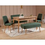Casa si Gradina - Mobilier - Seturi de mobilier - Seturi mese si scaune - Set masa extensibila si scaune, Hanah Home, lemn pin atlantic, verde, 5 piese - Infinity.ro