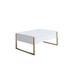 Casa si Gradina - Mobilier - Seturi de mobilier - Seturi living - Set living, Hanah Home, pal melaminat, alb auriu, picioare metalice - Infinity.ro