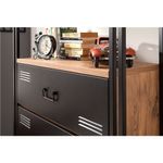 Casa si Gradina - Mobilier - Mese si birouri - Birouri - Set mobilier birou, Hanah Home, pal melaminat, pin atlantic si negru, birou 139x60x75 cm, raft 90x35x180 cm - Infinity.ro