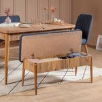 Casa si Gradina - Mobilier - Seturi de mobilier - Seturi mese si scaune - Set masa extensibila si scaune, Hanah Home, PAL melaminat, pin atlantic si albastru inchis, 130x80x77 cm - Infinity.ro