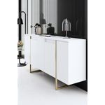 Casa si Gradina - Mobilier - Seturi de mobilier - Seturi living - Set living, Hanah Home, pal melaminat, alb auriu, picioare metalice - Infinity.ro
