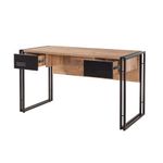 Casa si Gradina - Mobilier - Mese si birouri - Birouri - Set mobilier birou, Hanah Home, pal melaminat, pin atlantic si negru, birou 139x60x75 cm, raft 90x35x180 cm - Infinity.ro