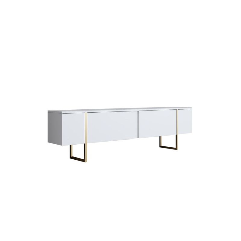 Casa si Gradina - Mobilier - Seturi de mobilier - Seturi living - Set living, Hanah Home, pal melaminat, alb auriu, picioare metalice - Infinity.ro