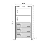 Casa si Gradina - Mobilier - Mese si birouri - Birouri - Set mobilier birou, Hanah Home, pal melaminat, pin atlantic si negru, birou 139x60x75 cm, raft 90x35x180 cm - Infinity.ro