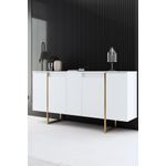 Casa si Gradina - Mobilier - Seturi de mobilier - Seturi living - Set living, Hanah Home, pal melaminat, alb auriu, picioare metalice - Infinity.ro