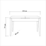 Casa si Gradina - Mobilier - Seturi de mobilier - Seturi mese si scaune - Set masa extensibila si scaune, Hanah Home, PAL melaminat, pin atlantic si albastru inchis, 130x80x77 cm - Infinity.ro