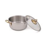 Casa si Gradina - Bucatarie si vesela - Vase pentru gatit - Oale si cratite - Set oale, Hermia, otel inoxidabil, argintiu auriu, 22x22x12 cm, 2 piese - Infinity.ro
