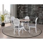 Casa si Gradina - Mobilier - Seturi de mobilier - Seturi mese si scaune - Set masa si scaune, Hanah Home, lemn de fag, natural, masa 120x120x75 cm, 4 scaune - Infinity.ro