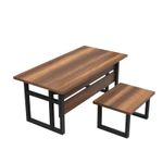 Casa si Gradina - Mobilier - Mese si birouri - Birouri - Set mobilier birou, Hanah Home, pal melaminat, nuc si antracit, birou 180x90x73 cm, masuta 80x60x43 cm - Infinity.ro