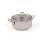 Casa si Gradina - Bucatarie si vesela - Vase pentru gatit - Oale si cratite - Set oale, Hermia, otel inoxidabil, argintiu auriu, 22x22x12 cm, 2 piese - Infinity.ro