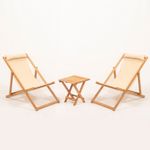 Casa si Gradina - Gradina si terasa - Mobilier exterior - Seturi mobila gradina - Set masa si scaune gradina, Hanah Home, lemn de carpen, crem, 3 piese - Infinity.ro