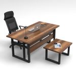 Casa si Gradina - Mobilier - Mese si birouri - Birouri - Set mobilier birou, Hanah Home, pal melaminat, nuc si antracit, birou 180x90x73 cm, masuta 80x60x43 cm - Infinity.ro