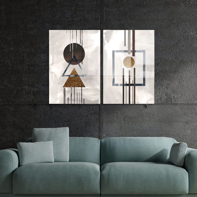 Casa si Gradina - Decoratiuni - Tablouri - Tablou decorativ, Wallxpert, sticla temperata, multicolor, 50x70 cm, set 2 bucati, 698GLS1144 - Infinity.ro