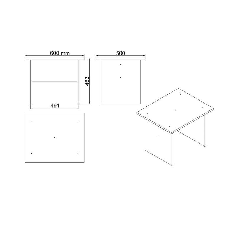 Casa si Gradina - Mobilier - Mese si birouri - Birouri - Set mobilier birou, Hanah Home, pal melaminat, stejar si negru, 5 piese - Infinity.ro