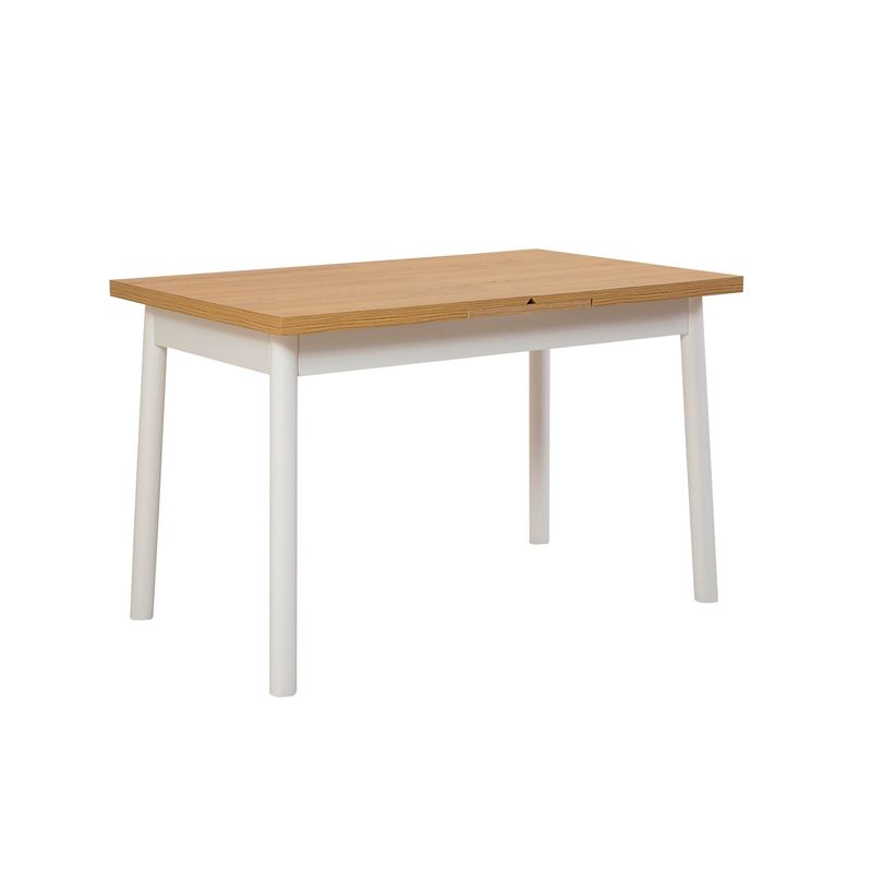 Casa si Gradina - Mobilier - Seturi de mobilier - Seturi mese si scaune - Set masa extensibila cu 4 scaune, Hanah Home, PAL melaminat, alb, masa 120x75x77 cm - Infinity.ro