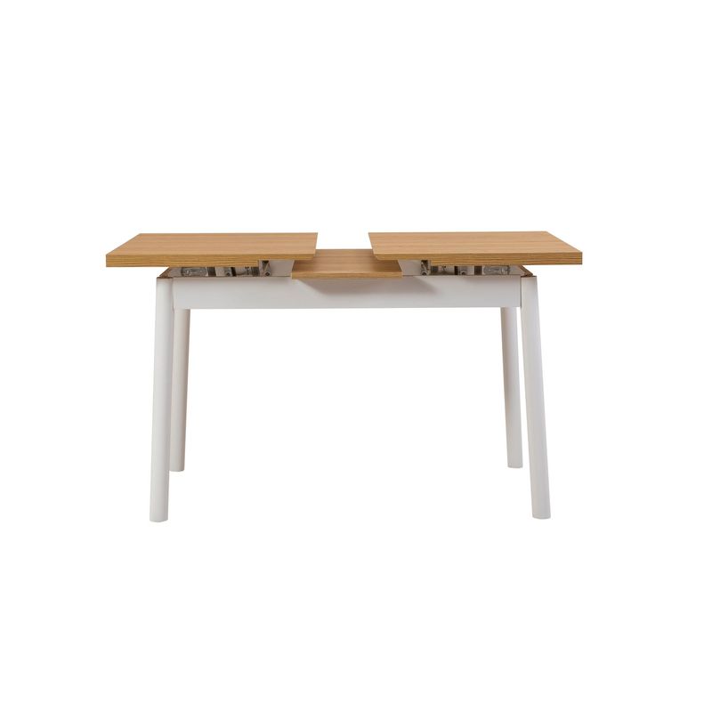 Casa si Gradina - Mobilier - Seturi de mobilier - Seturi mese si scaune - Set masa extensibila cu 4 scaune, Hanah Home, PAL melaminat, alb, masa 120x75x77 cm - Infinity.ro