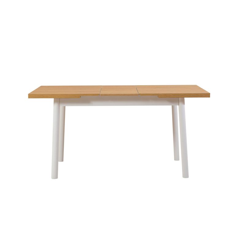 Casa si Gradina - Mobilier - Seturi de mobilier - Seturi mese si scaune - Set masa extensibila cu 4 scaune, Hanah Home, PAL melaminat, alb, masa 120x75x77 cm - Infinity.ro
