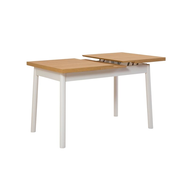 Casa si Gradina - Mobilier - Seturi de mobilier - Seturi mese si scaune - Set masa extensibila cu 4 scaune, Hanah Home, PAL melaminat, alb, masa 120x75x77 cm - Infinity.ro