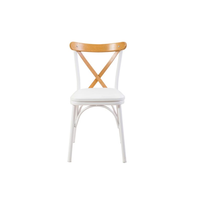 Casa si Gradina - Mobilier - Seturi de mobilier - Seturi mese si scaune - Set masa extensibila cu 4 scaune, Hanah Home, PAL melaminat, alb, masa 120x75x77 cm - Infinity.ro