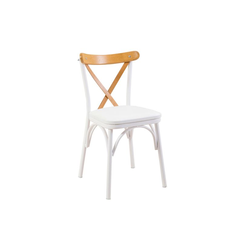 Casa si Gradina - Mobilier - Seturi de mobilier - Seturi mese si scaune - Set masa extensibila cu 4 scaune, Hanah Home, PAL melaminat, alb, masa 120x75x77 cm - Infinity.ro