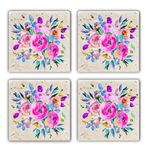Casa si Gradina - Bucatarie si vesela - Accesorii bar - Suporturi bauturi - Set suporturi pentru pahare, Hermia, piatra naturala, multicolor, 10x10x1 cm, 4 bucati, 366TYR1137 - Infinity.ro