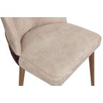 Casa si Gradina - Mobilier - Scaune si fotolii - Scaune - Set scaune, Hanah Home, catifea, crem si nuc, 50x49x90 cm, 974NMB1205 - Infinity.ro