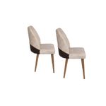Casa si Gradina - Mobilier - Scaune si fotolii - Scaune - Set scaune, Hanah Home, catifea, crem si nuc, 50x49x90 cm, 974NMB1205 - Infinity.ro