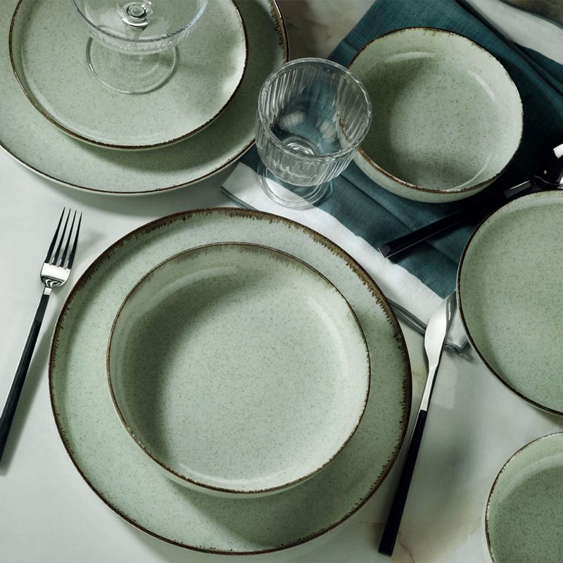 Casa si Gradina - Bucatarie si vesela - Vesela si tacamuri - Servicii de masa - Set de masa 24 piese, Hermia, portelan, verde, 710KTP2883 - Infinity.ro