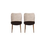 Casa si Gradina - Mobilier - Scaune si fotolii - Scaune - Set scaune, Hanah Home, catifea, crem si nuc, 50x49x90 cm, 974NMB1205 - Infinity.ro