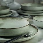 Casa si Gradina - Bucatarie si vesela - Vesela si tacamuri - Servicii de masa - Set de masa 24 piese, Hermia, portelan, verde, 710KTP2883 - Infinity.ro