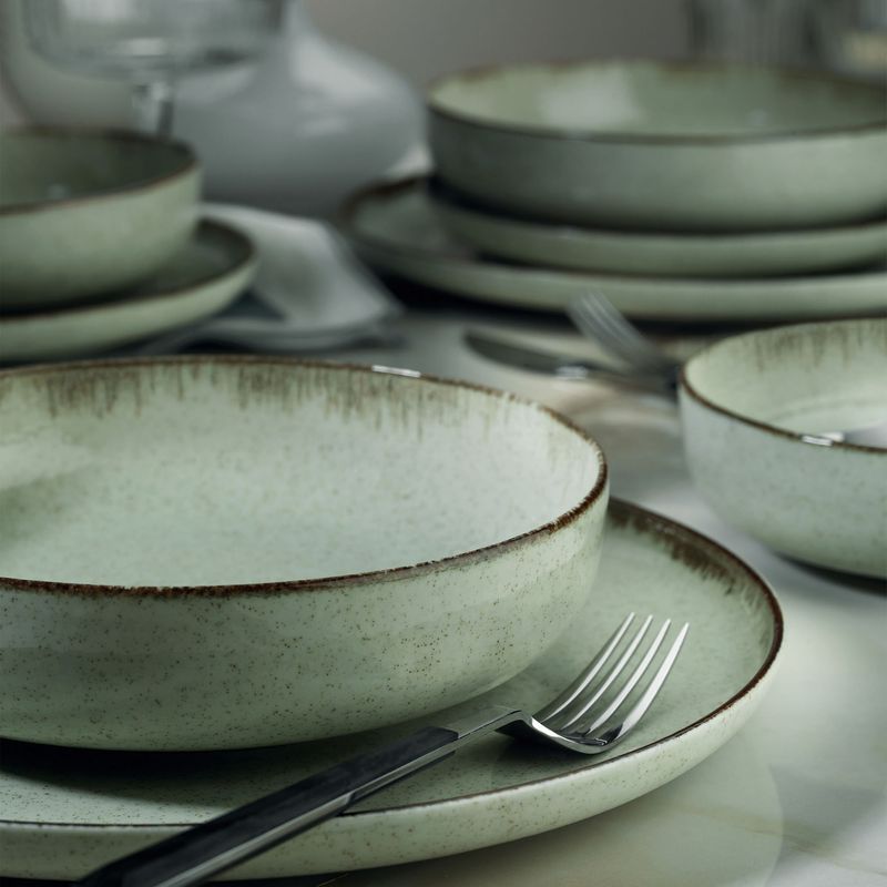 Casa si Gradina - Bucatarie si vesela - Vesela si tacamuri - Servicii de masa - Set de masa 24 piese, Hermia, portelan, verde, 710KTP2883 - Infinity.ro