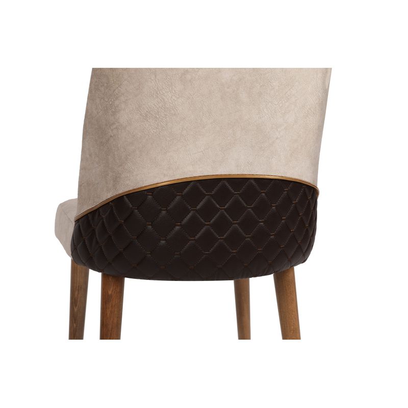 Casa si Gradina - Mobilier - Scaune si fotolii - Scaune - Set scaune, Hanah Home, catifea, crem si nuc, 50x49x90 cm, 974NMB1205 - Infinity.ro