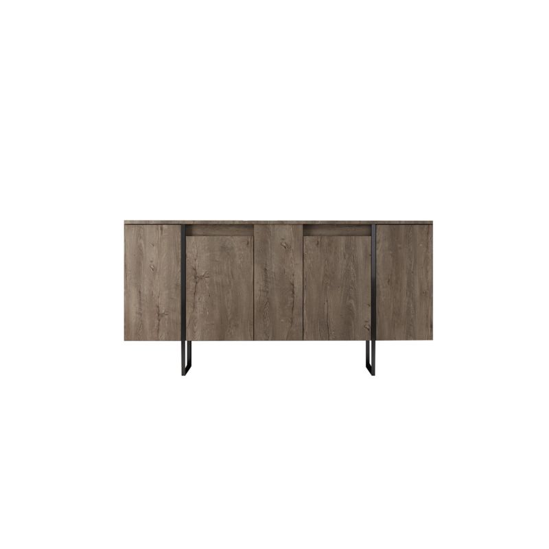 Casa si Gradina - Mobilier - Seturi de mobilier - Seturi living - Set mobilier living, Hanah Home, pal melaminat, nuc, negru - Infinity.ro