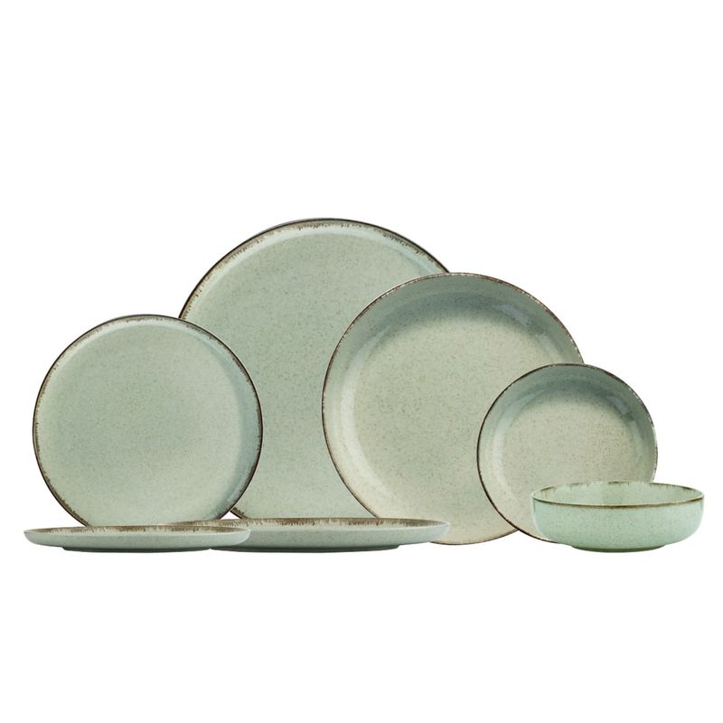 Casa si Gradina - Bucatarie si vesela - Vesela si tacamuri - Servicii de masa - Set de masa 24 piese, Hermia, portelan, verde, 710KTP2883 - Infinity.ro
